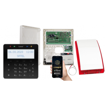 ZESTAW ALARMOWY SATEL INTEGRA 128 PLUS + INT-KSG2R-B + OPU-3P + AWT800 + 17Ah + INT-GSM LTE + SP-4001R